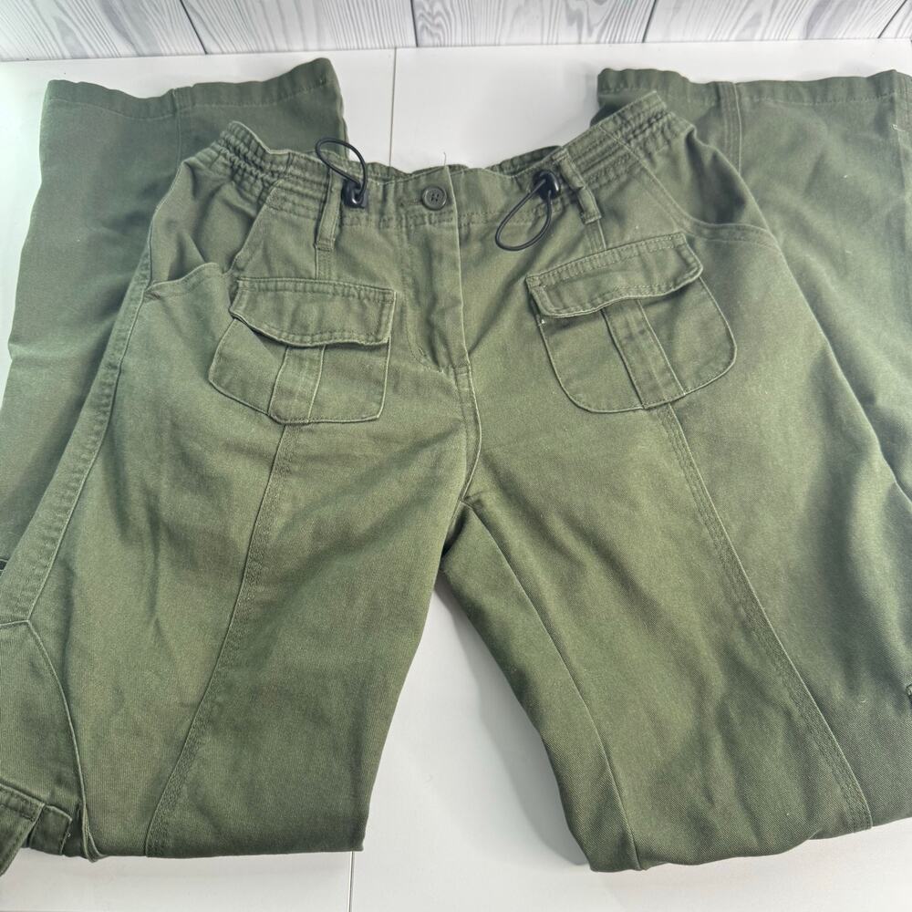 Brandy Melville Olive Green Drawstring Low Rise Cargo Pants Size Small